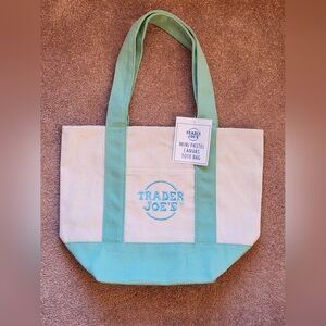 Trader Joe's Canvas Mini Tote Bag in Mint